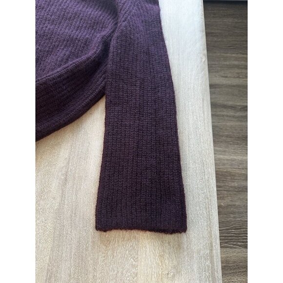 COS Mohair Wool Blend Maroon Purple Crewneck Wide Sleeve Oversized Sweater XS - Picture 8 of 8